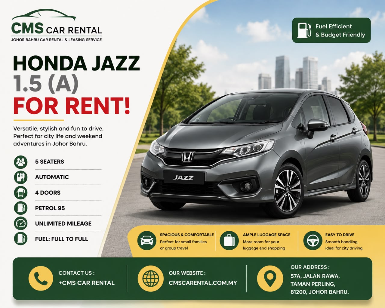 Honda Jazz (3rd Gen) 1.5(A) (5seaters)