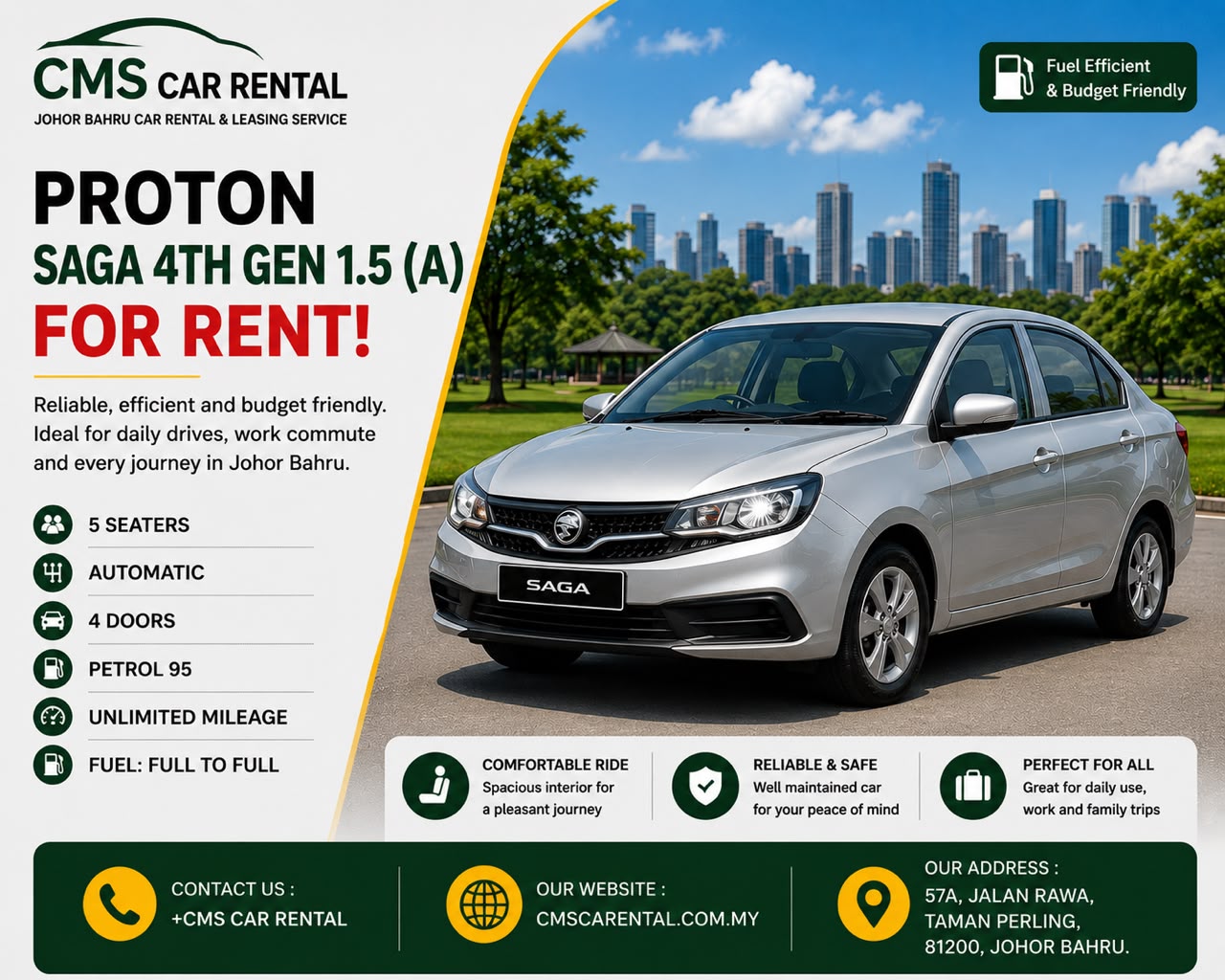 Proton Saga (4th Gen) 1.5(A) (5seaters)「NEW」