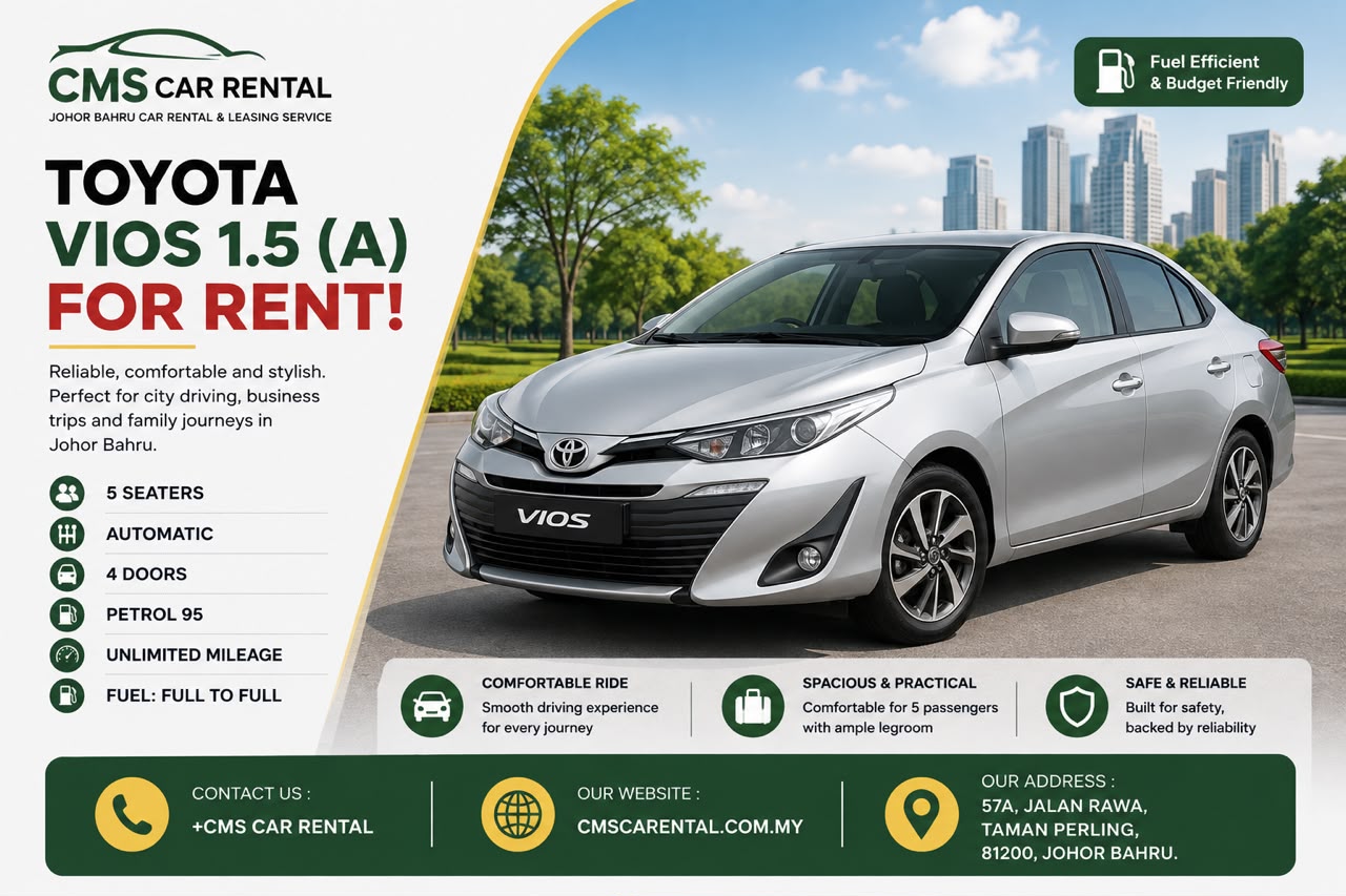 Toyota Vios (3rd Gen) 1.5(A) (5seaters)