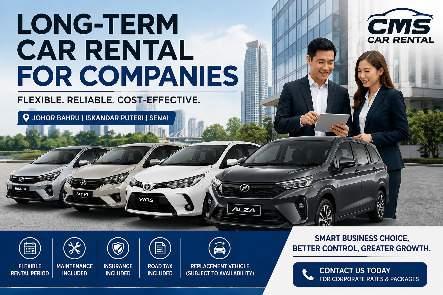 Long-Term Car Rental for Companies in Johor Bahru
